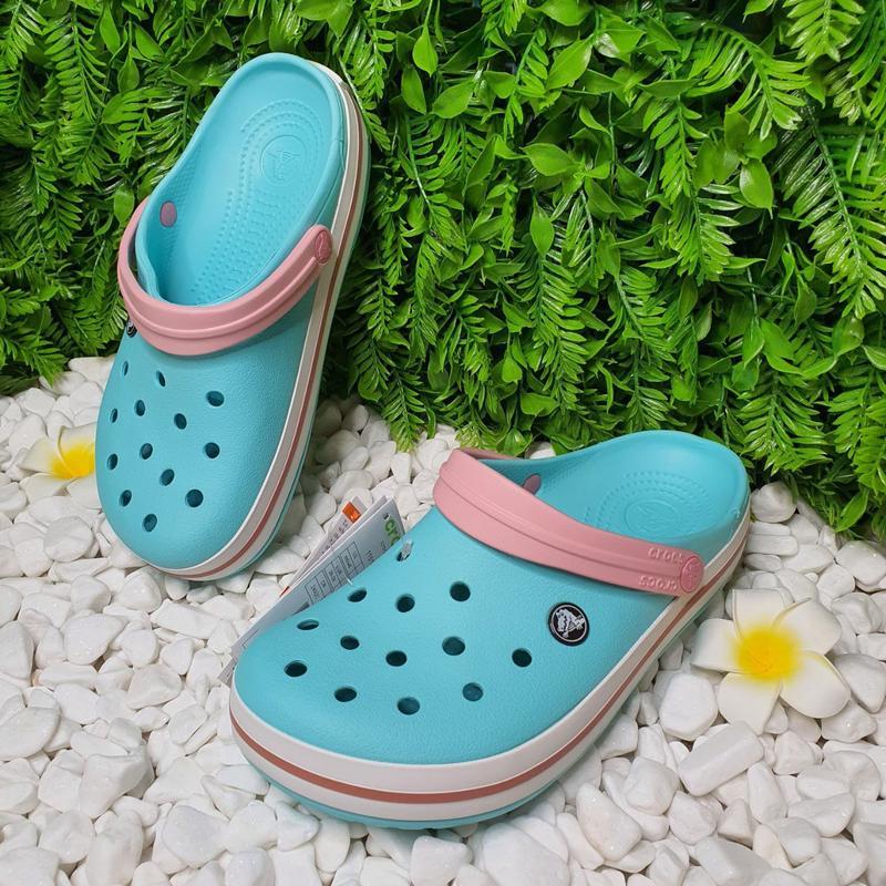 Crocs crocband sale ice blue white